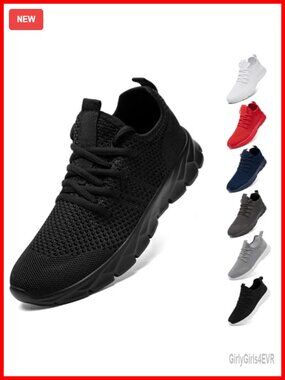 Men Women Tennis Running Sneakers Mesh Lace-Up Athletic Shoes